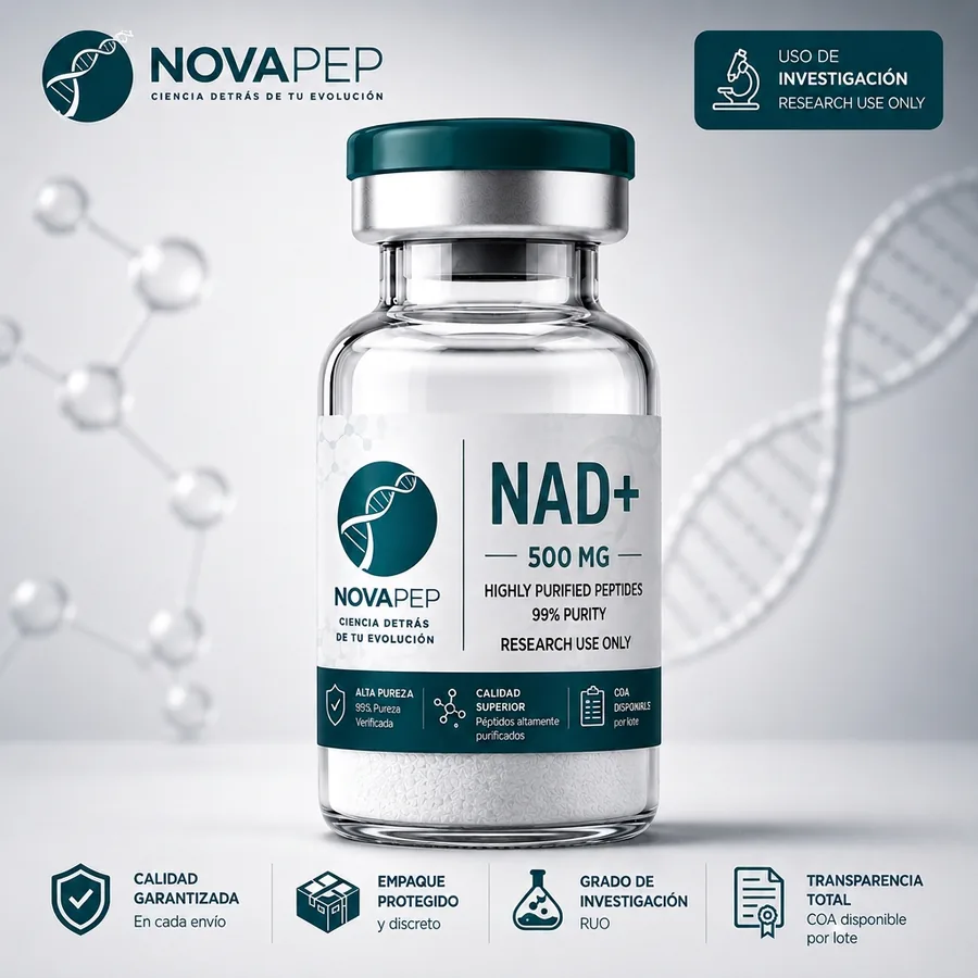 Vial NOVAPEP Colombia de péptido de investigación con documentación por lote
