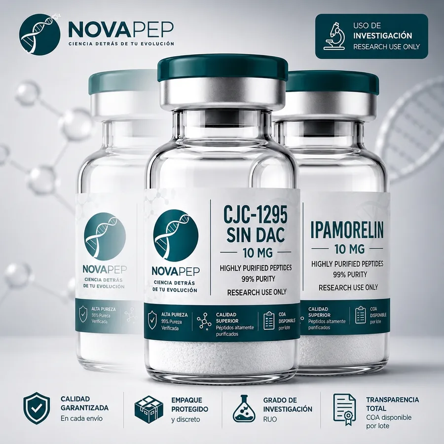 Viales NOVAPEP Colombia de péptidos metabólicos de investigación